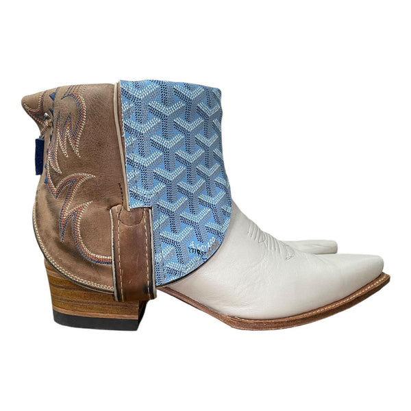 8.5 Two Toned & Designer Canty Boots® with Turquoise Concho