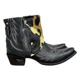 9.5 Embroidered Black & Camo Hair-on Hide Canty Boots®