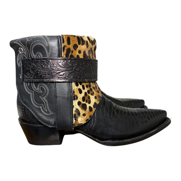 8 Black Exotic & Leopard Hair-on Hide Canty Boots®