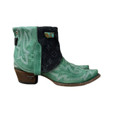11 Green & Designer Denim Canty Boots® With Montana Turquoise Concho
