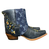 6.5 Embroidered Floral & Designer Denim Canty Boots®