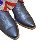 9 Metallic Navy Blue & American Flag Crystals Canty Boots®