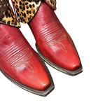 8.5 Red & Leopard Hair-on Hide Canty Boots®