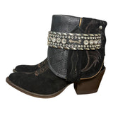 6 Black Rough Out & Quilted Leather Canty Boots®