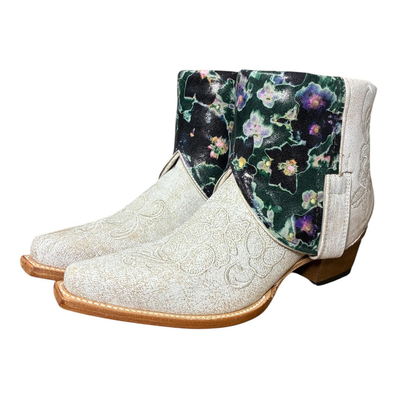 8 Embroidered White & Floral Leather Canty Boots®