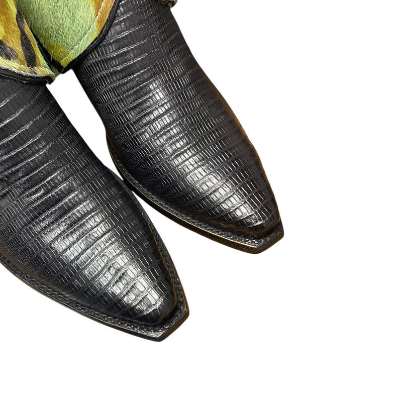 9.5 Exotic Black & Camo Hair-on Hide Canty Boots®