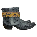 10 Embroidered Black & Leopard Crystal Belt Canty Boots®