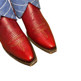 8 Red & Striped Denim with Star Inlay Canty Boots®