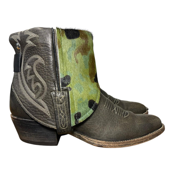 8.5 Green & Camo Hair-on Hide Canty Boots®