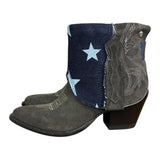 8 Charcoal Rough Out & Star Denim Canty Boots®