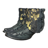 7 Embroidered Black & Metallic Hair-on Hide Canty Boots®