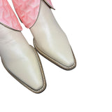 10 Pale Pink & Designer Stacked Heel Canty Boots®