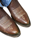8 Embroidered Brown & Designer Denim Canty Boots®