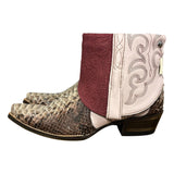 9.5 Pink Exotic & Paisley Leather Canty Boots®