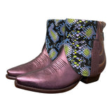 8.5 Metallic Purple & Printed Exotic Leather Canty Boots®