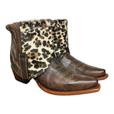 7 Brown & Leopard Hair-on Hide Canty Boots®