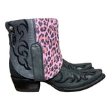 6.5 Embroidered Black & Pink Leopard Canty Boots®