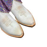 9 White & Purple Metallic Leather Canty Boots®