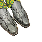 8.5 Embroidered Black & Green Shweshwe Fabric Canty Boots®