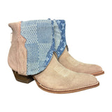 10 Pink Rough Out & Layered Designer Denim Canty Boots®