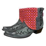 11 Embroidered Black & Red Shweshwe Fabric Canty Boots®