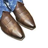 7.5 Brown & Layered Designer Denim Canty Boots®