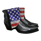 8 Black & American Flag Crystals Canty Boots®