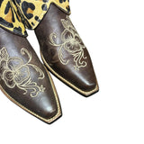 8.5 Embroidered Floral & Leopard Hair-on Hide Canty Boots®