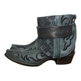 8.5 Embroidered Black & Designer Denim Canty Boots®
