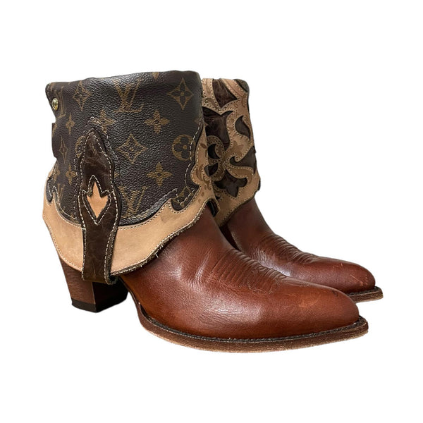 9 Two Toned Tooled & Designer Stacked Heel Canty Boots®