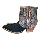 7 Black Rough Out & Embossed Exotic Canty Boots®