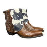 6.5 Studded Brown & Cowhide Printed Leather Canty Boots®