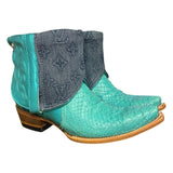 9 Metallic Turquoise & Designer Denim Canty Boots®