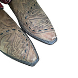 8 Embroidered Brown & Light Red Bandana Print Canty Boots®