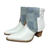 8.5 White & Designer Denim Stacked Heel Canty Boots®