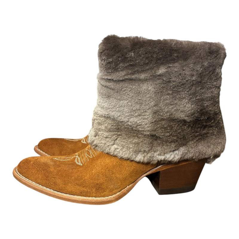 7.5 Cognac Rough Out & Shorn Beaver Fur Canty Boots®