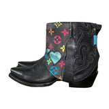 6 Black & Designer Canty Boots® with Heart Inlay