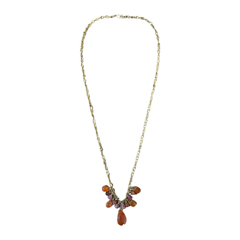 Carnelian, Sapphire, & Sun Stone Necklace
