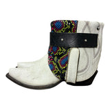 8.5 White & Multicolor Snakeskin Printed Leather Canty Boots®