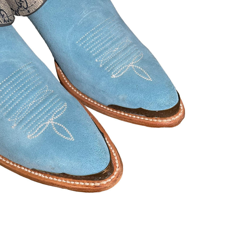 8 Gray & Baby Blue Rough Out with Designer Canty Boots®