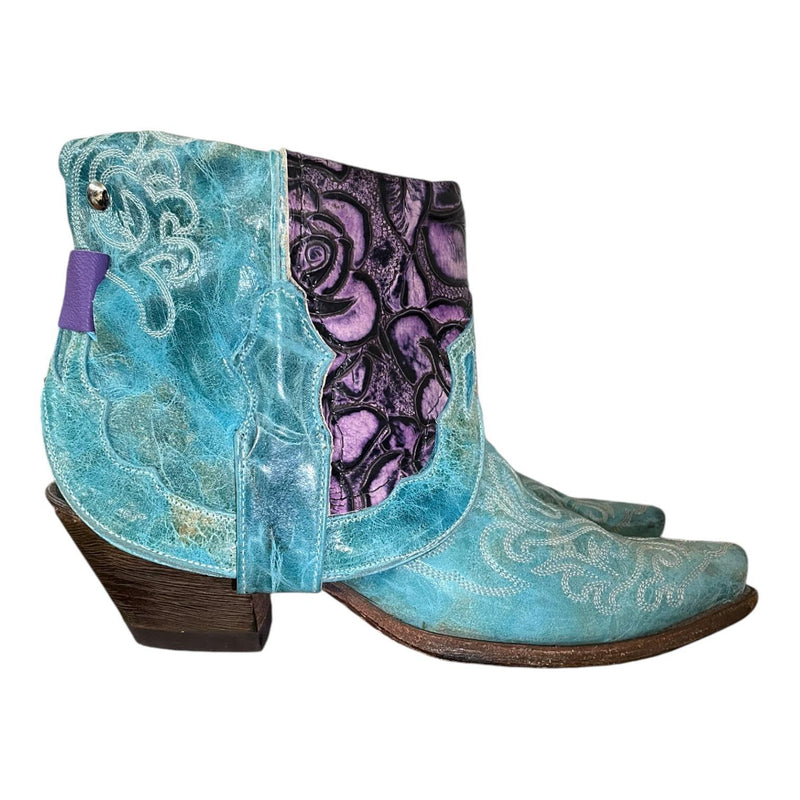 10 Teal & Purple Floral Canty Boots®