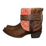 8.5 Brown & Bandana Print Canty Boots®