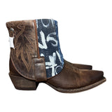 7.5 Brown & Layered Designer Denim Canty Boots®