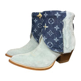 6.5 Baby Blue Rough Out & Designer Denim Canty Boots®