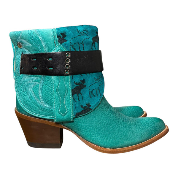 9 Turquoise & Moose Printed Leather Canty Boots®