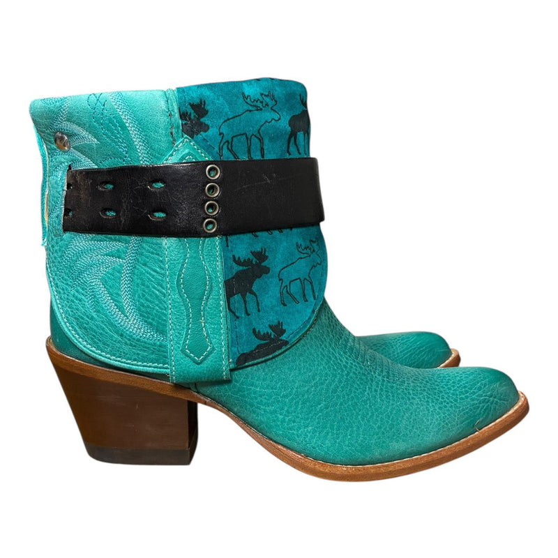 9 Turquoise & Moose Printed Leather Canty Boots®
