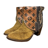 8 Two Toned Stacked Heel & Designer Canty Boots®