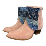 8.5 Pink Rough Out & Layered Designer Denim Canty Boots®