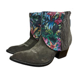 7 Charcoal Rough Out & Floral Leather Canty Boots®