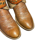 7.5 Tan Stacked Heel & Quilted Leather Canty Boots®